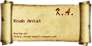Knab Antal névjegykártya